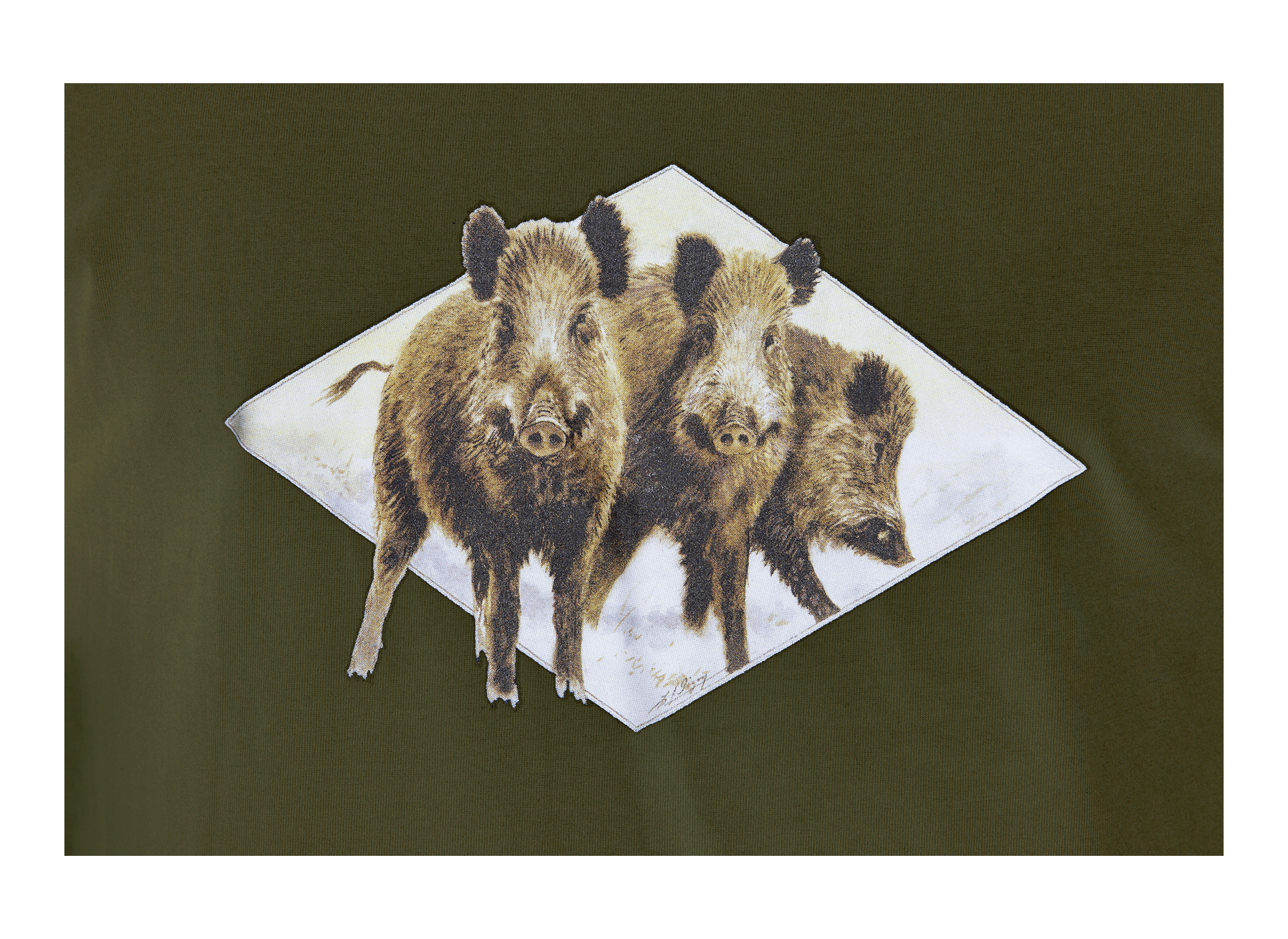 Motif transfert chasse T502 Trio de sangliers