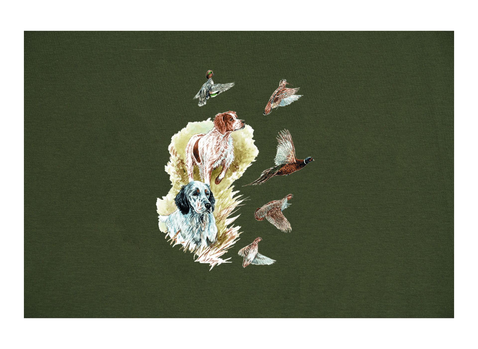 Motif transfert chasse T1100 Chien et petit gibier