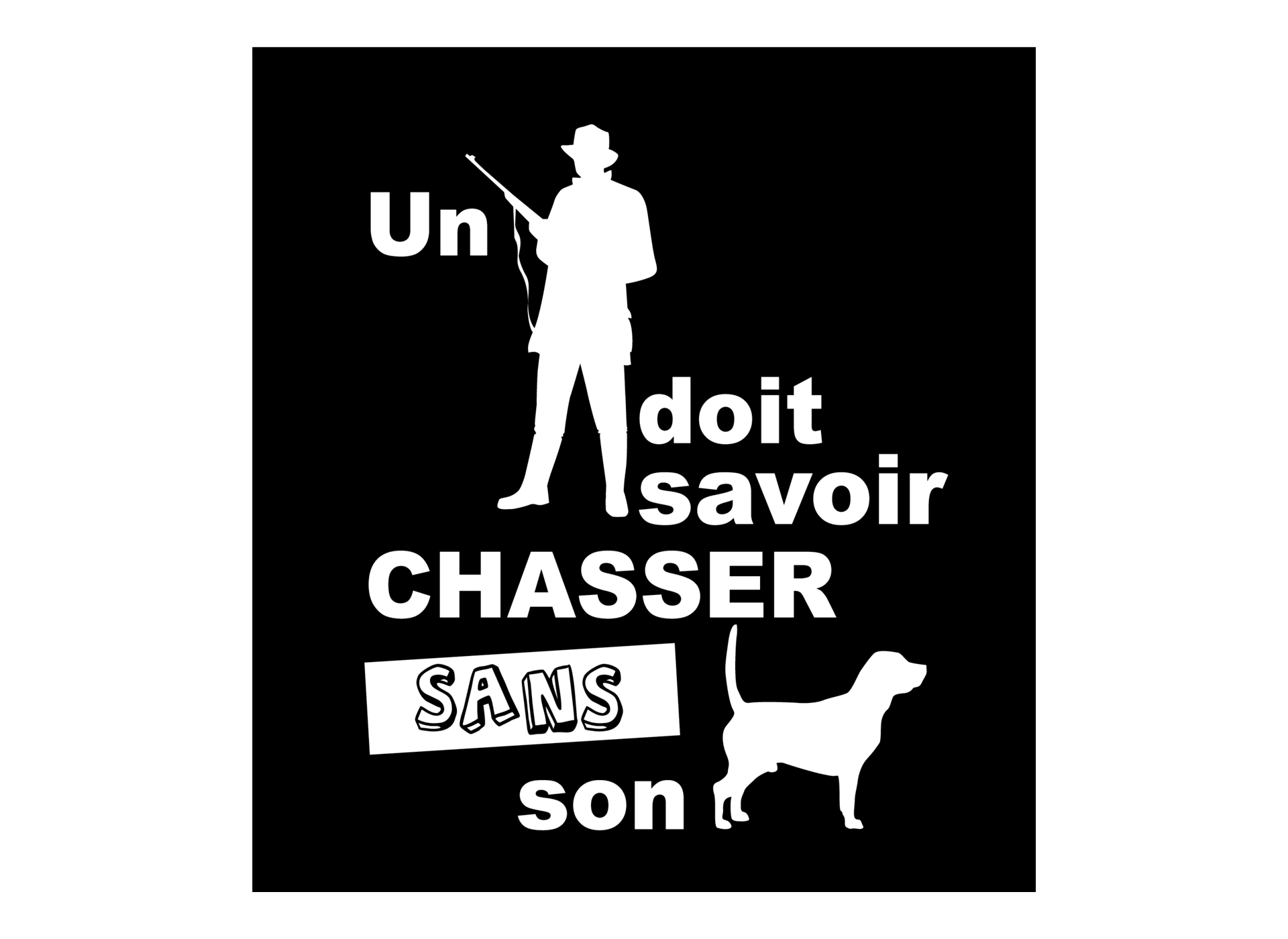 Motif transfert chasse T1050 Chasseur sans son chien