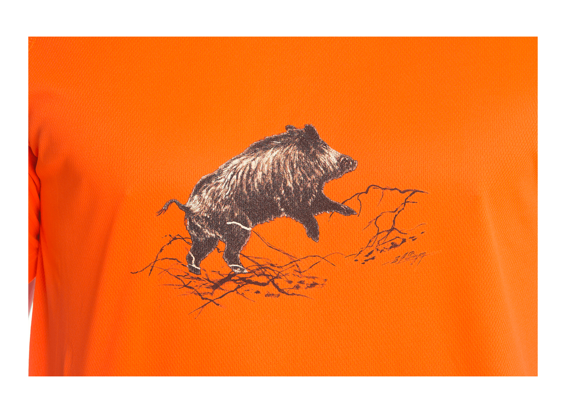 Motif transfert chasse T1048 Sanglier monochrome