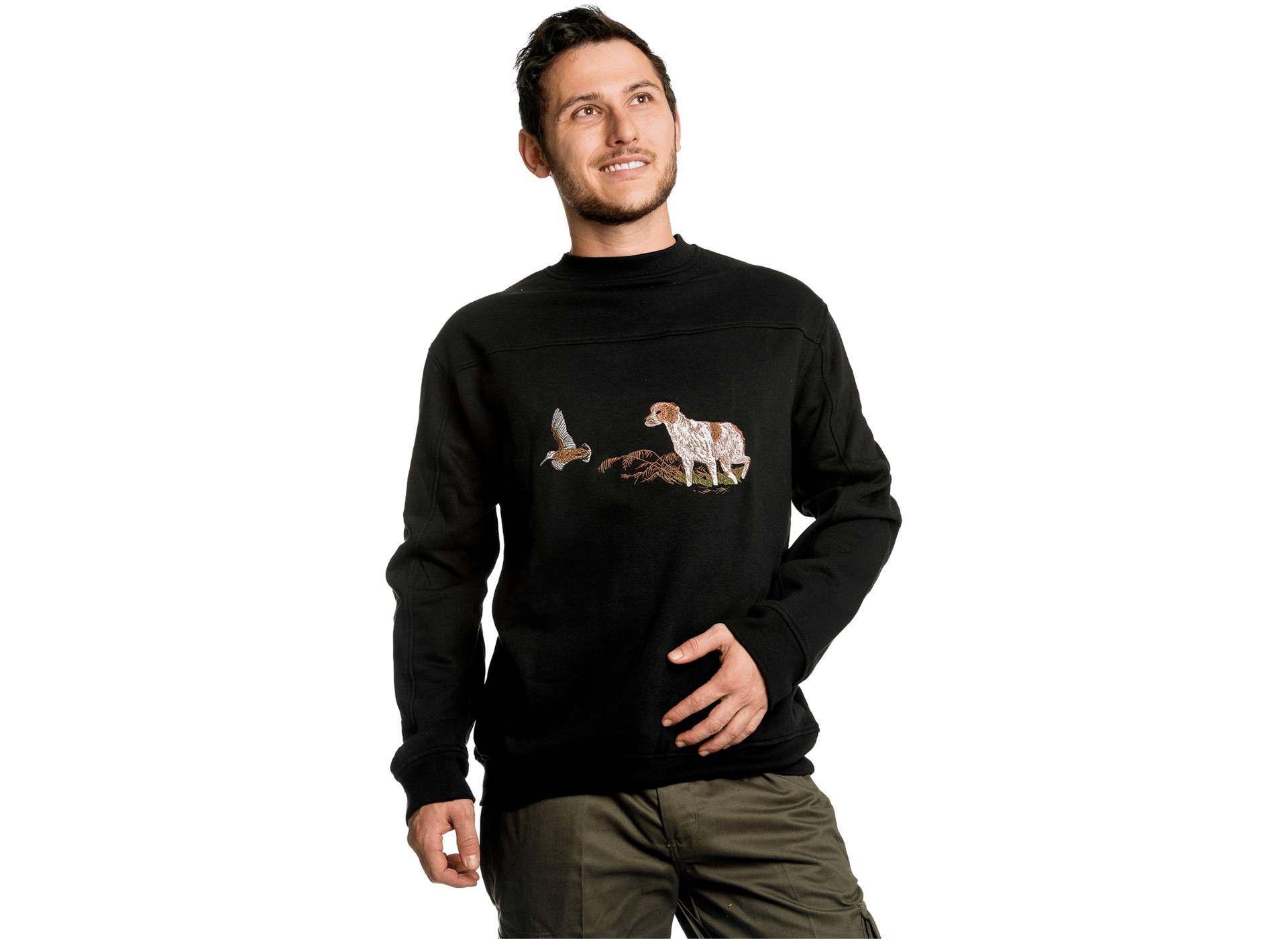 sweat-shirt nature col rond chasse